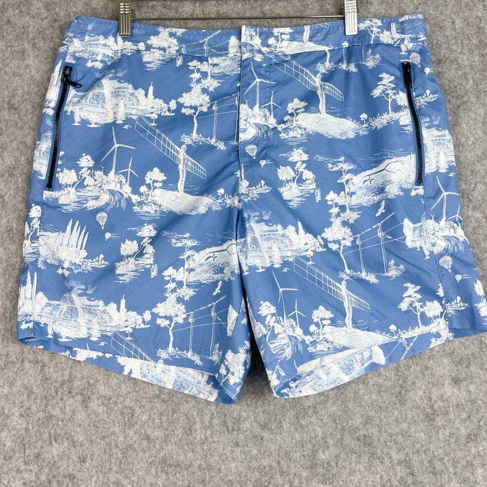 Ted Baker Holoway‎ Printed Swim Shorts Trunks Mens 6 US 2XL Blue Beach Tropical